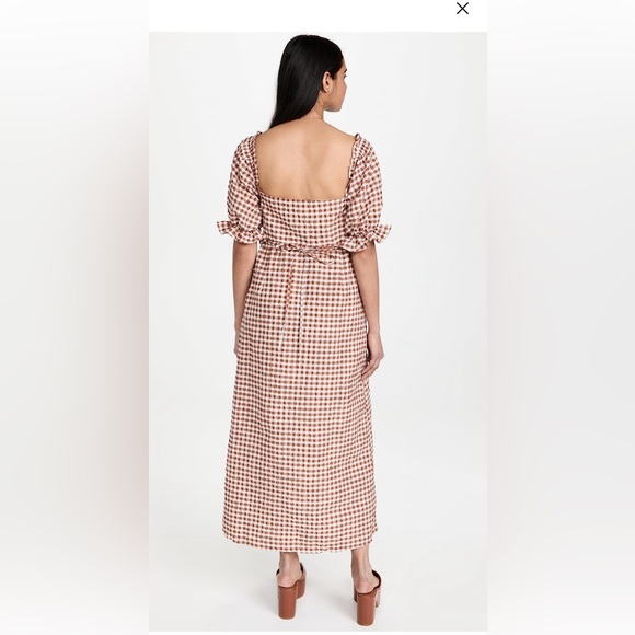 RIXO GINGHAM SEERSUCKER MIDI DRESS - Picture 3 of 7